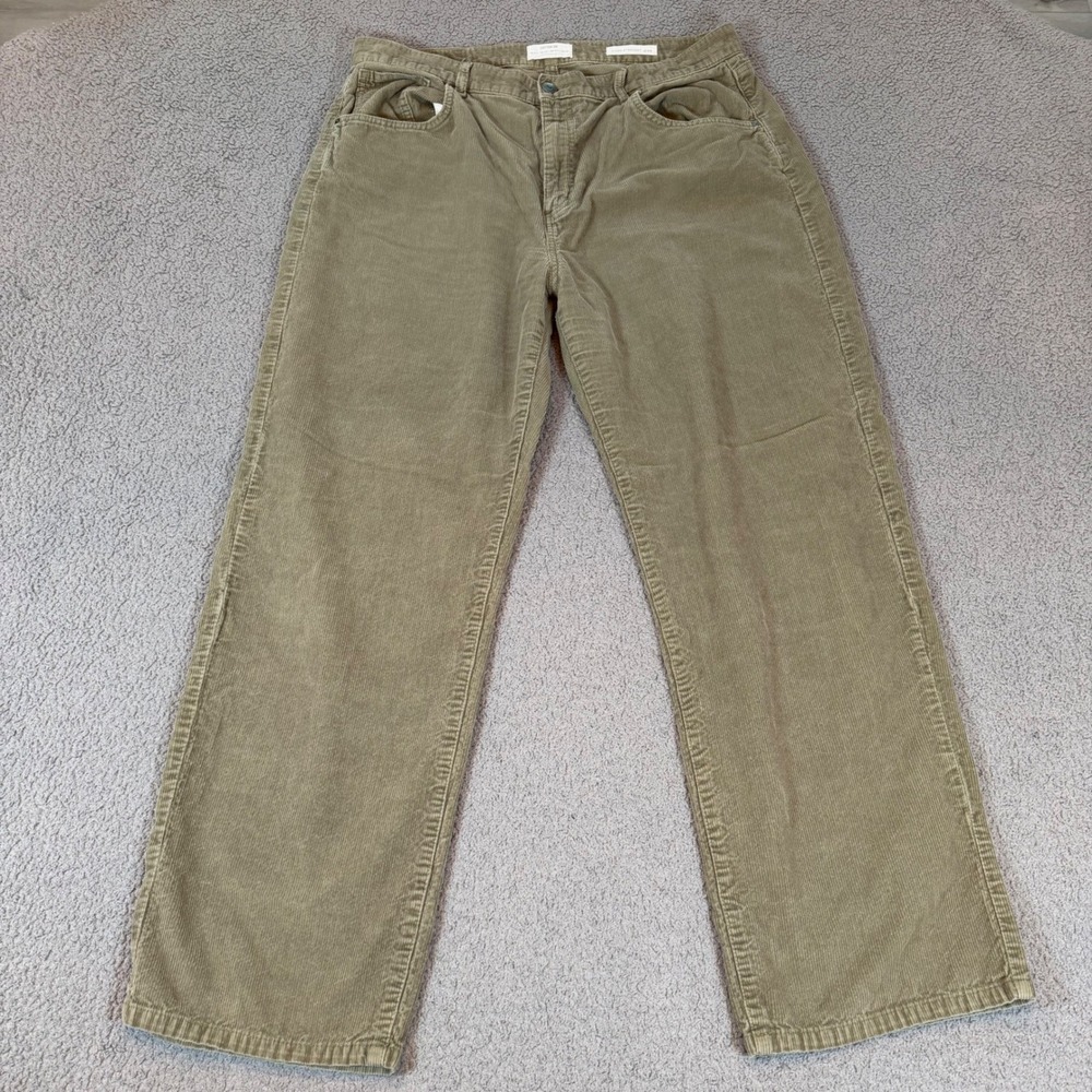 Cotton On Cord Straight Jean Olive Green Corduroy Pants Size 12 US Womens